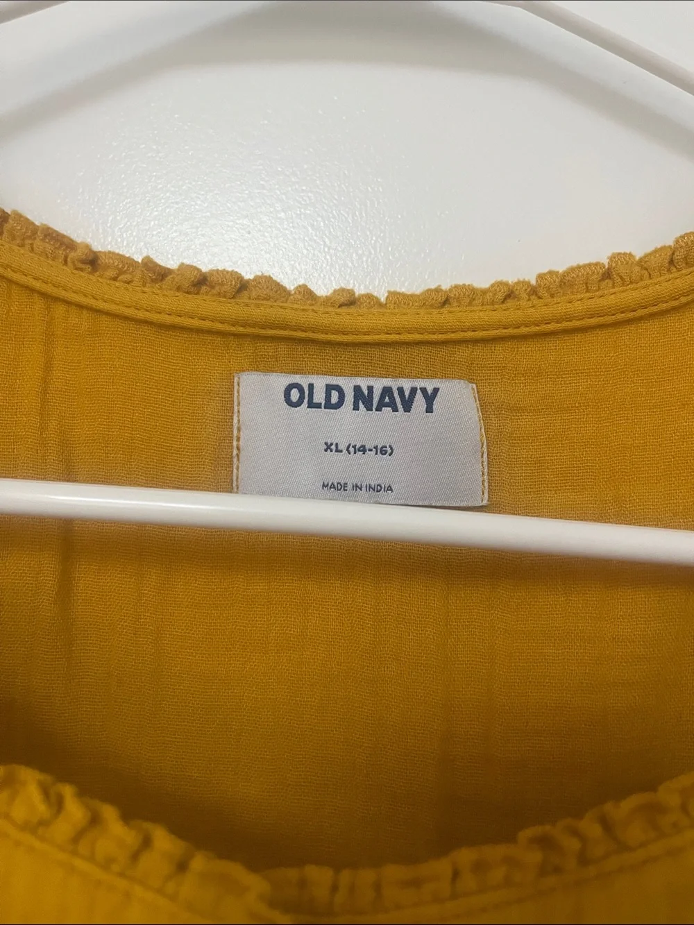 Old Navy Mustard Short-Sleeve Button Front Tunic Romper